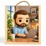 Regalos personalizados: Regalos con fotos: Caja de madera para vino personalizada con foto retrato IA
