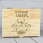 Regalos personalizados: Regalos con nombre: Caja de madera personalizada osito