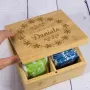 Regalos personalizados: Regalos con nombre: Caja de t&eacute; de madera grabada en Bamb&uacute;