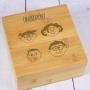 Regalos personalizados: Regalos con nombre: Caja de t&eacute; grabada 'Familia Molona' en Bamb&uacute;