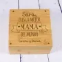 Regalos personalizados: Regalos con nombre: Caja de t&eacute; grabada para la mejor mam&aacute; en Bamb&uacute;