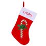 Regalos personalizados: Dise&ntilde;o y decoraci&oacute;n: Calcet&iacute;n Navide&ntilde;o bordado 'Bast&oacute;n de caramelo'