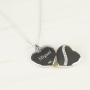 Regalos personalizados: Joyas personalizadas: Colgante coraz&oacute;n de plata grabado para 2 fotos