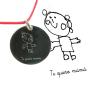 Regalos personalizados: Joyas personalizadas: Colgante de plata grabado con dibujo