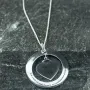 Regalos personalizados: Joyas personalizadas: Colgante disco y coraz&oacute;n de plata personalizado