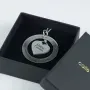 Regalos personalizados: Joyas personalizadas: Colgante disco y coraz&oacute;n de plata personalizado