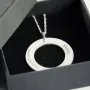 Regalos personalizados: Joyas personalizadas: Colgante ficha de plata con Swarovski