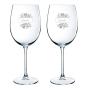 Regalos personalizados: Cristaler&iacute;a personalizada: Copas de vino grabadas flores