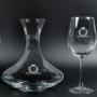 Regalos personalizados: Cristaler&iacute;a personalizada: Copas de vino y decantador con escudo