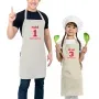 Regalos personalizados: Delantales personalizados: Delantales BIO bordados padre e hijo 'Equipo'