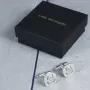 Regalos personalizados: Regalos con nombre: Gemelos de plata grabados para boda