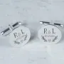 Regalos personalizados: Regalos con nombre: Gemelos de plata grabados para novio
