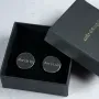 Regalos personalizados: Regalos con nombre: Gemelos de plata redondos grabados