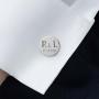 Regalos personalizados: Regalos con nombre: Gemelos redondos de plata grabados
