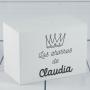 Regalos personalizados: Regalos con nombre: Hucha de madera personalizada corona