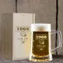 Regalos personalizados: Cristaler&iacute;a personalizada: Jarra de cerveza a&ntilde;o de nacimiento con estuche