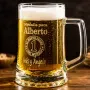 Regalos personalizados: Cristaler&iacute;a personalizada: Jarra de cerveza con medalla al mejor padre