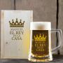 Regalos personalizados: Cristaler&iacute;a personalizada: Jarra de cerveza "El rey de la casa" con estuche