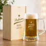 Regalos personalizados: Cristaler&iacute;a personalizada: Jarra de cerveza para padrino personalizada