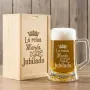 Regalos personalizados: Cristaler&iacute;a personalizada: Jarra de cerveza para jubilaci&oacute;n