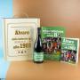 Regalos personalizados: Kits regalo: Kit futbolero 'libro y botella de vino' personalizada de los 80