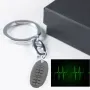 Llavero de plata ovalado personalizado 'Latidos'