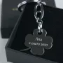 Regalos personalizados: Llaveros personalizados: Llavero de plata tr&eacute;bol grabado