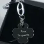 Regalos personalizados: Llaveros personalizados: Llavero de plata tr&eacute;bol grabado