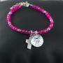 Regalos personalizados: Joyas personalizadas: Pulsera 'Comuni&oacute;n' de piedras rosas personalizada