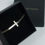 Regalos personalizados: Joyas personalizadas: Pulsera cruz personalizada ba&ntilde;ada en oro