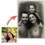Regalos personalizados: Regalos con fotos: Retrato personalizado a partir de tu foto con marco (Elige tu estilo)