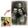 Regalos personalizados: Regalos con fotos: Placa de PVC personalizada con retrato estilo Carboncillo