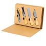 Regalos personalizados: Madera personalizada: Set de quesos y vino en bamb&uacute;