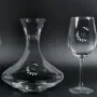 Regalos personalizados: Cristaler&iacute;a personalizada: Set decantador y copas con monograma grabado