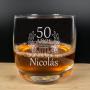 Regalos personalizados: Cristaler&iacute;a personalizada: Vaso de whisky grabado para cumplea&ntilde;os