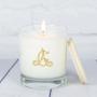 Regalos personalizados: Velas personalizadas: Vela blanca personalizada con monograma