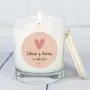 Regalos personalizados: Velas personalizadas: Vela personalizada con nombres y fecha