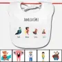Regalos personalizados: Regalos con nombre: Babero familias personalizado
