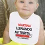 Regalos personalizados: Regalos con nombre: Babero personalizado Llenando mi tripita...