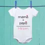 Regalos personalizados: Regalos con nombre: Body o camiseta infantil "pap&aacute;+mam&aacute;" personalizada