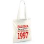 Regalos personalizados: Regalos con nombre: Bolsa tote bag personalizada a&ntilde;o de nacimiento