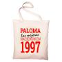 Regalos personalizados: Regalos con nombre: Bolsa tote bag personalizada a&ntilde;o de nacimiento