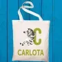 Regalos personalizados: Regalos con nombre: Bolsa tote BIO personalizada 'alfabeto animal'