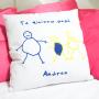 Regalos personalizados: Dise&ntilde;o y decoraci&oacute;n: Coj&iacute;n cuadrado con el dibujo de tu hijo