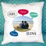 Regalos personalizados: Dise&ntilde;o y decoraci&oacute;n: Coj&iacute;n personalizado 'burbujas' para pareja