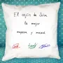 Regalos personalizados: Dise&ntilde;o y decoraci&oacute;n: Coj&iacute;n personalizado con tus firmas