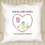 Regalos personalizados: Dise&ntilde;o y decoraci&oacute;n: Coj&iacute;n personalizado coraz&oacute;n con dibujo para profe