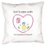 Regalos personalizados: Dise&ntilde;o y decoraci&oacute;n: Coj&iacute;n personalizado coraz&oacute;n con dibujo para profe