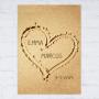 Regalos personalizados: Dise&ntilde;o y decoraci&oacute;n: L&aacute;mina personalizada Coraz&oacute;n en la arena