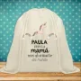 Regalos personalizados: Regalos con nombre: Mochila de cuerdas BIO personalizada con mensaje